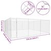 vidaXL Outdoor Dog Kennel Galvanised Steel 570x570x185 cm