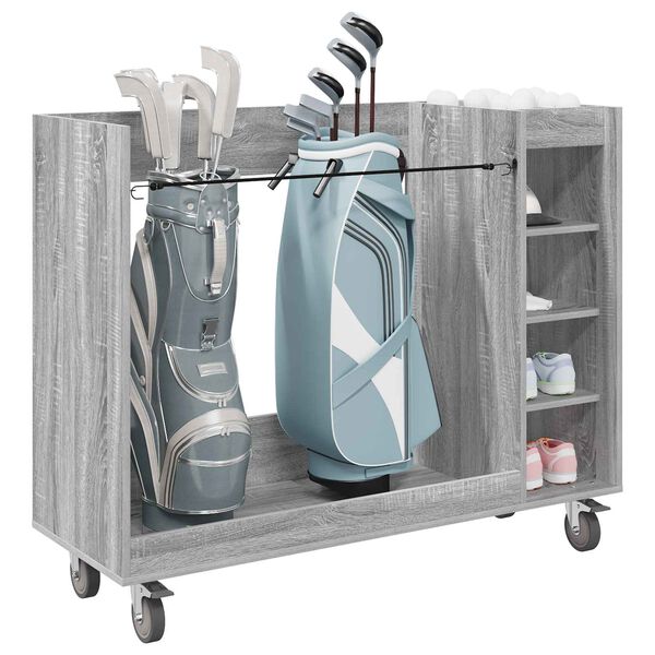 vidaXL Golf Cabinet with Wheel Plain Grey Sonoma 120 x 45 x 98 cm