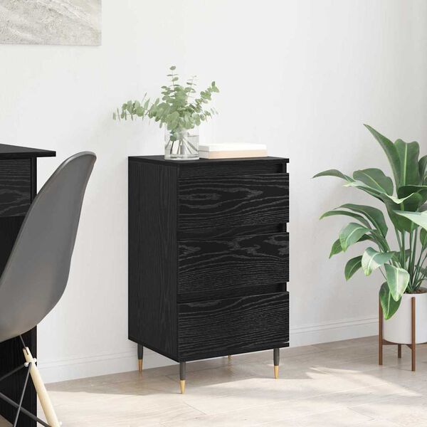 vidaXL Sideboard with Drawer Black oak 35 x 40 x 70 cm Engineered wood