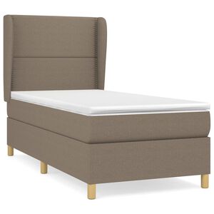 vidaXL Box Spring Bed with Mattress Taupe 90x190 cm Fabric