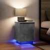 vidaXL Bedside Cabinet with LED Lights&nbsp;Concrete Grey 38x34x50 cm