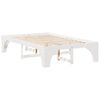 vidaXL Bed Frame White 135 x 190 cm Solid Pine Wood