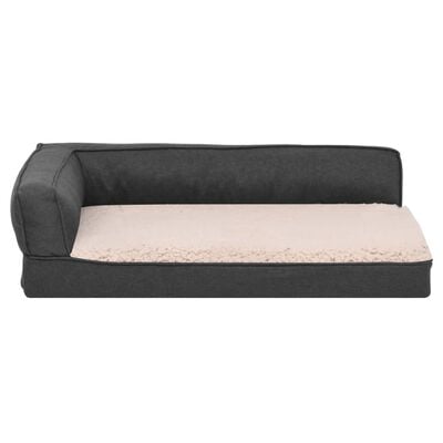 vidaXL Ergonomic Dog Bed Mattress 75x53 cm Linen Look Fleece Dark Grey