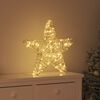 vidaXL 3D Star with 50 LEDs Warm white 55 x 52.5 x 9 cm Rattan