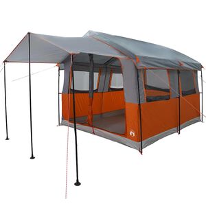 vidaXL Family Tent with Roof Grey and Orange 324 x 255 x 230 cm