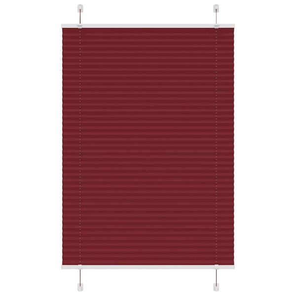 vidaXL Pleated Blind Bordeaux Red 90x150 cm Fabric Width 89.4 cm Polyester