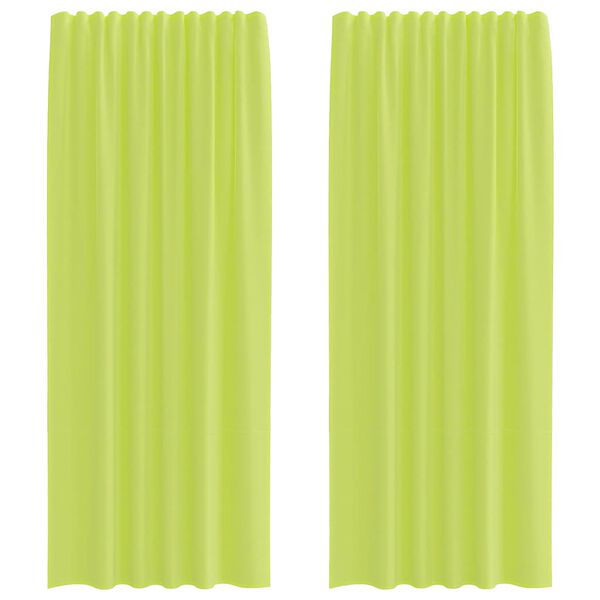 vidaXL Voile Curtains with Rod Pockets 2 pcs Apple Green