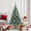 vidaXL Artificial Hinged Christmas Tree with Flocked Snow 150 cm