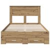 vidaXL Bed Frame with Drawer with Headboard Manual Engineered Wood