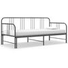 vidaXL Pull-out Sofa Bed Frame without Mattress Grey Metal 90x200 cm