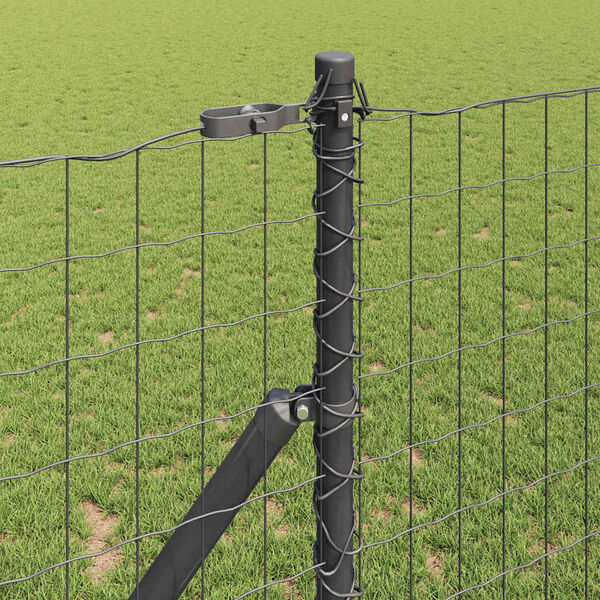 vidaXL Fence with Posts Grey 1.2 x 10 m Steel