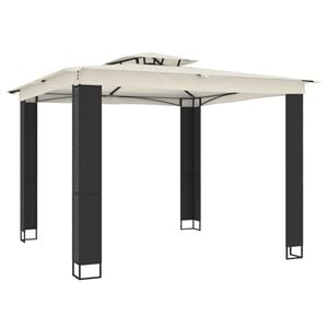 vidaXL Gazebo with Double Roof Cream 2.94x2.94 m Steel