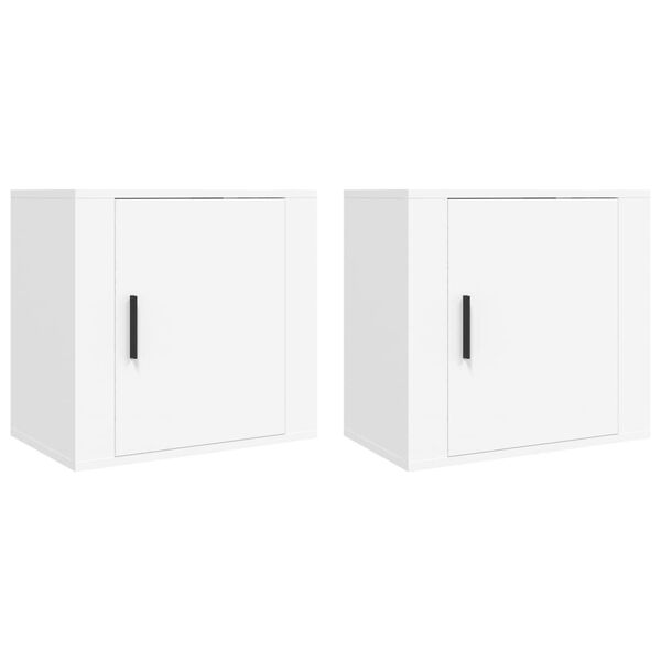 vidaXL Wall-mounted Bedside Cabinets 2 pcs White 50x30x47 cm
