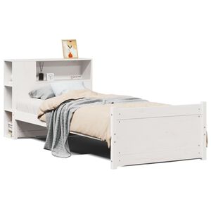 vidaXL Bookcase Bed without Mattress White 90x190cm Single Solid Wood Pine