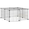 vidaXL 12-Panel Pet Cage with Door Black 35x35 cm Steel