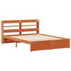 vidaXL Bed Frame with Headboard 2 pcs Wax Brown Solid Pine Wood