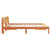 vidaXL Bed Frame with Headboard Brown 200 x 200 cm Solid Pine Wood