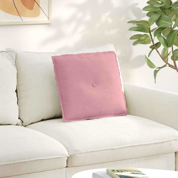 vidaXL Back Pillow Pink 50 x 45 cm Corduroy Fabric
