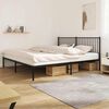 vidaXL Metal Bed Frame without Mattress with Headboard Black 200x200cm