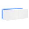 vidaXL TV Wall Cabinet with LED Lights White 80x35x31 cm