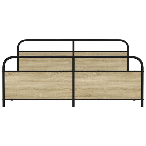 vidaXL Metal Bed Frame without Mattress Sonoma Oak 183x213 cm
