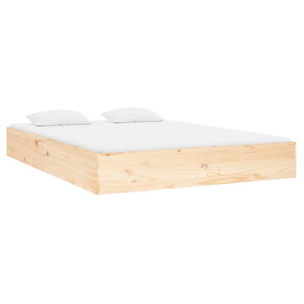 vidaXL Bed Frame without Mattress Solid Wood 135x190 cm Double Double
