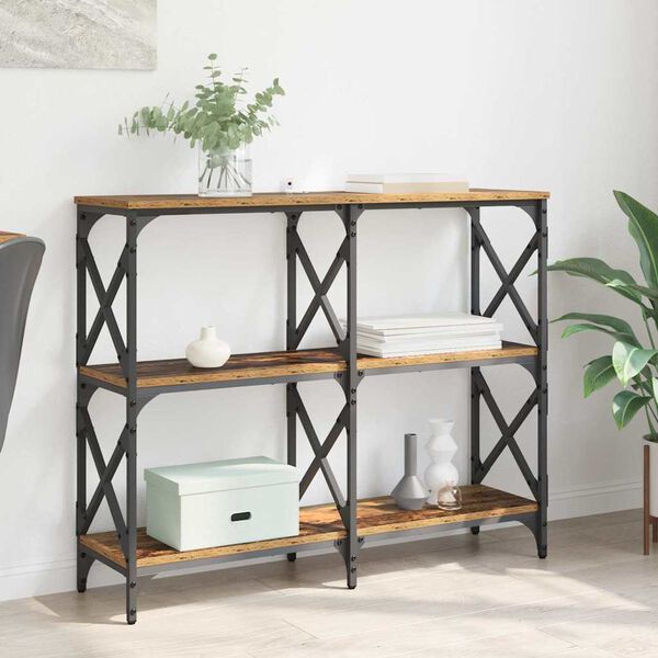 vidaXL Console Table Old Wood 100 x 28 x 80.5 cm Engineered Wood