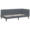 vidaXL Corner Bed Frame with Headboard Dark Grey 80 cm x 200 cm Velvet