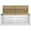 vidaXL Garden Bench with Gabion Basket Impregnated Wood Pine
