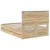 vidaXL Bed Frame with Drawer Sonoma Oak 135 x 190 cm Engineer Wood