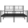 vidaXL Metal Bed Frame without Mattress with Footboard Black 120x190cm