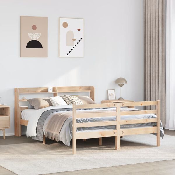 vidaXL Bed Frame with Headboard without Mattress 120x190 cm Small Double