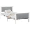 vidaXL Bed Frame with Headboard Light Grey 100 x 200 cm Fabric