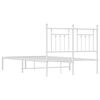 vidaXL Metal Bed Frame without Mattress with Headboard White 120x190cm