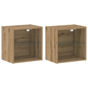 vidaXL Floating Shelf 2 pcs Brown 40 x 28.5 x 40 cm Engineered Wood