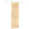 vidaXL Sliding Door Natural and White 70 x 210 cm Solid Pine Wood