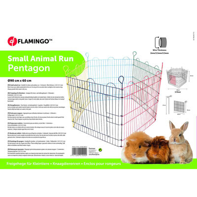FLAMINGO 5 Piece Rabbit Playpen Pentagon 90x60 cm Multicolour