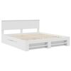 vidaXL Bed Frame with Headboard White 200 x 200 cm Engineered Wood