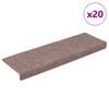 vidaXL Stair Mats Self-adhesive 20 pcs 65x21x4 cm Light Brown Rectangular Edge