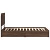 vidaXL Storage Bed with Drawer Brown Oak 90 x 200 cm Engineered Wood