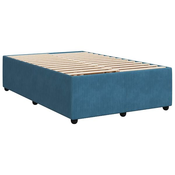 vidaXL Bed Frame without Mattress Blue 120x190 cm Small Double Velvet