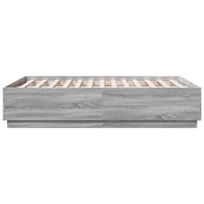vidaXL Bed Frame Grey Sonoma 120x190 cm Small Double Engineered Wood