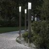 vidaXL Bollard Lights with Outlet 3 pcs 110 cm Stainless Steel IP44