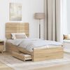 vidaXL Bed Frame with Headboard Sonoma Oak 75 x 190 cm Engineered Wood