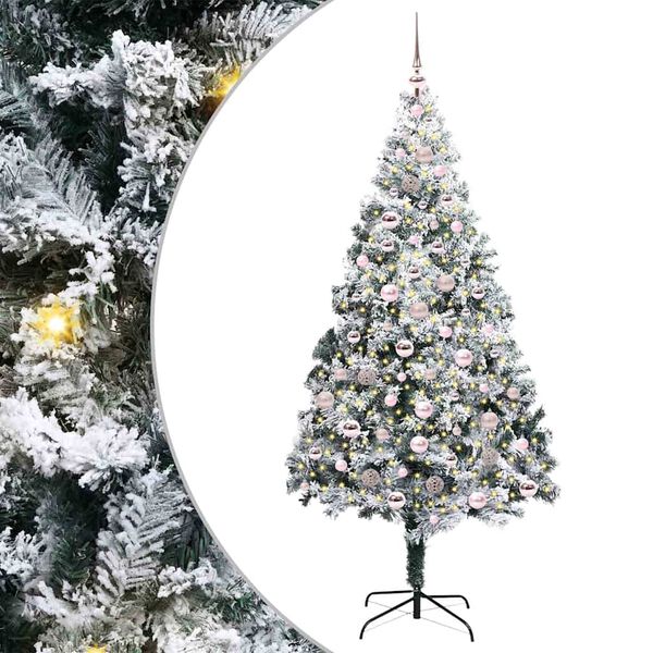 vidaXL Artificial Christmas Tree with 300 LEDs with Stand Green 210 cm