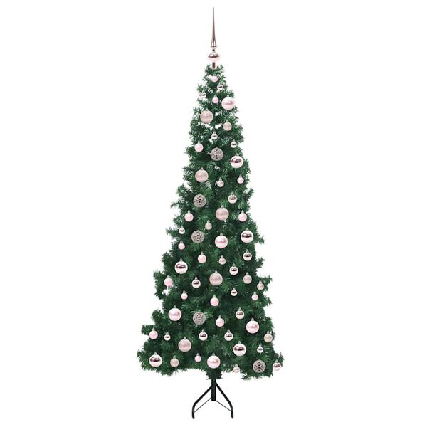 vidaXL Corner Artificial Christmas Tree Green 180 cm PVC and Metal