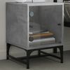 vidaXL Bedside Cabinets with Glass Doors 2 pcs Concrete Grey 35x37x50 cm