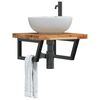 vidaXL Basin Shelf Wall Mounted Steel and Solid Wood Acacia