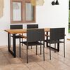vidaXL 5 Piece Garden Dining Set Poly Rattan Black