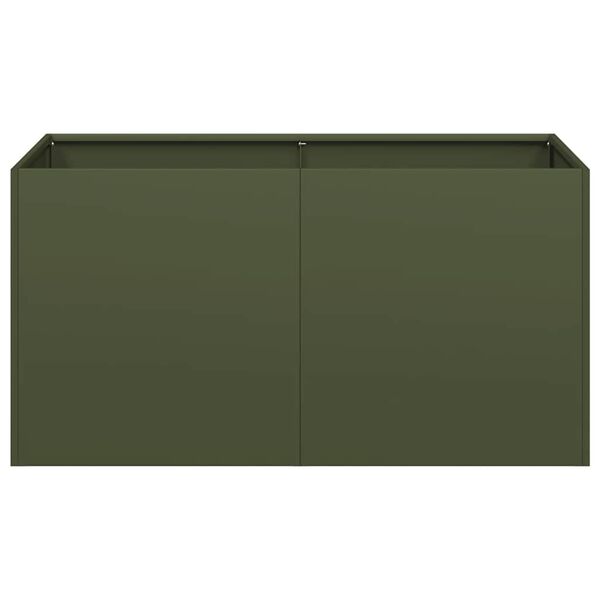 vidaXL Planter Olive Green 80x40x40 cm Cold-rolled Steel
